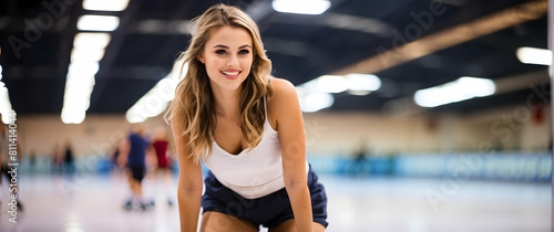 Smiling woman in sports hall
