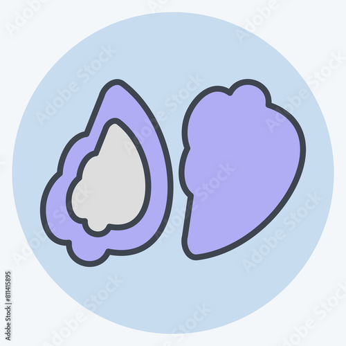 Icon Oyster. related to Seafood symbol. color mate style. simple design illustration