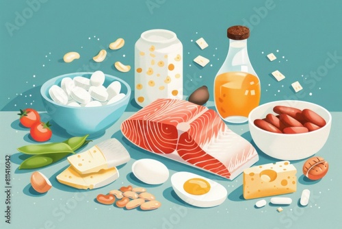 Engaging and educational food illustration, excellent for school programs and health-related publications..low-histamine diet, illustration0d42e