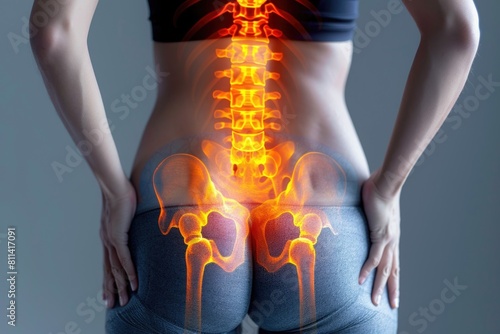 Person with lower back pain, capturing the discomfort and challenges faced by individuals experiencing lumbar discomfort, highlighting the need for attention and care in managing spinal health photo