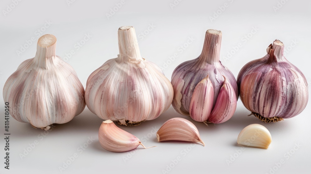 Obraz premium Garlic separated on a white background