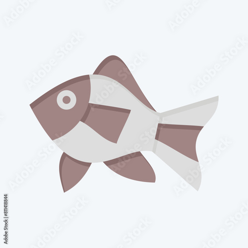 Icon Atlantic Fish. related to Seafood symbol. flat style. simple design illustration