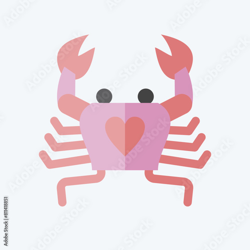 Icon Crab. related to Seafood symbol. flat style. simple design illustration