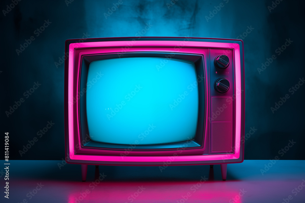 old hot pink and turquoise glowing neon tv old hot pink and turquoise glowing neon tv