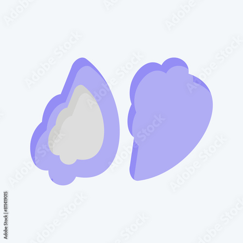 Icon Oyster. related to Seafood symbol. flat style. simple design illustration