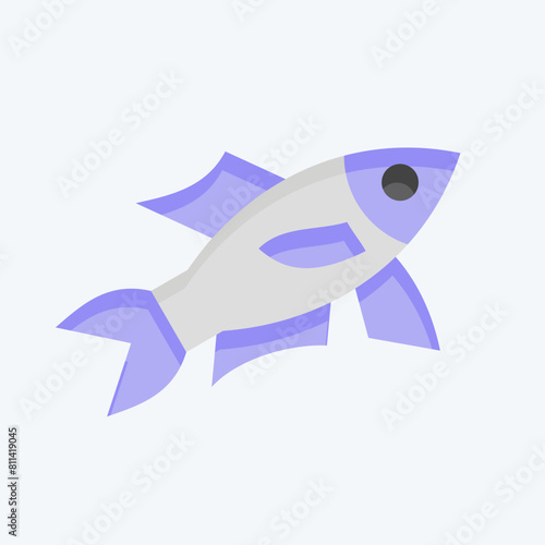 Icon Sardine. related to Seafood symbol. flat style. simple design illustration
