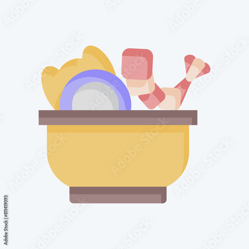 Icon Sea Salad. related to Seafood symbol. flat style. simple design illustration