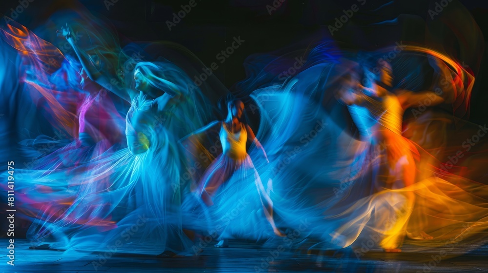 Naklejka premium Abstract color composition adding movement and rhythm to dance performance