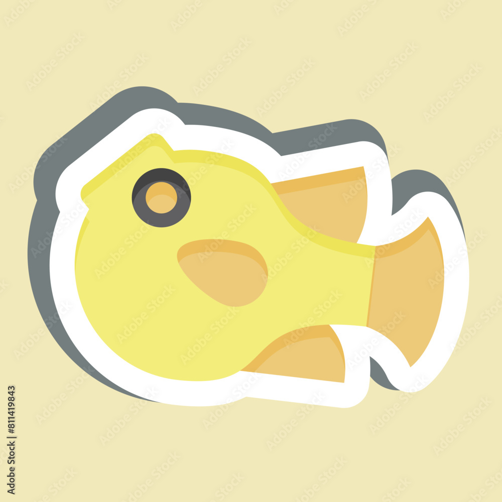 Sticker Puffer Fish. related to Seafood symbol. simple design illustration Sticker Puffer Fish. related to Seafood symbol. simple design illustration