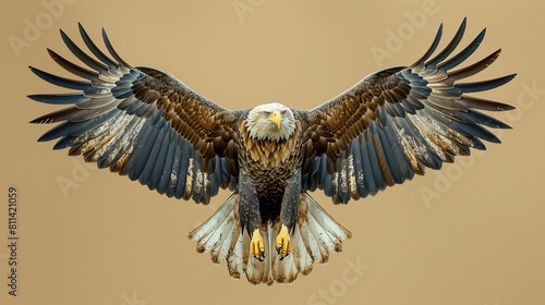 Illustration of eagle with outstretched wings. photo