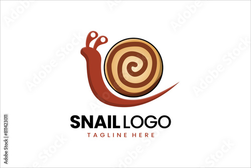 Flat modern simple Cookies bakery biscuit snail logo template icon symbol vector design illustration