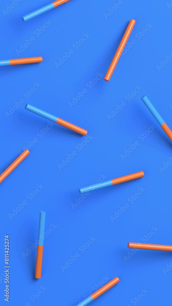 Abstract vertical animation, blue background with rotating lines, 4k seamless looped video, 3d render Abstract vertical animation, blue background with rotating lines, 4k seamless looped video, 3d render