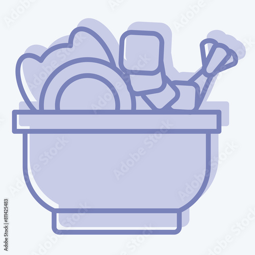 Icon Sea Salad. related to Seafood symbol. two tone style. simple design illustration