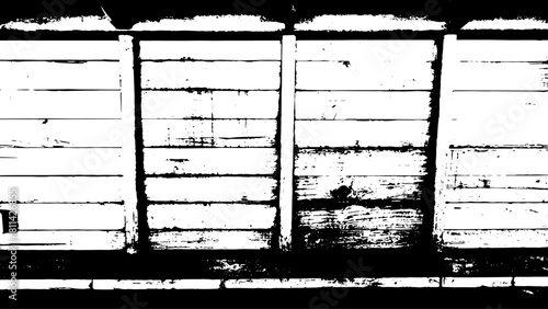 8-23. Wood roof structure texture effect - illustration. Black and white vector texture on wood roof background.