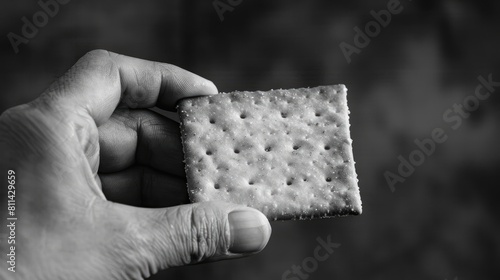 Image of a hand grasping a cracker