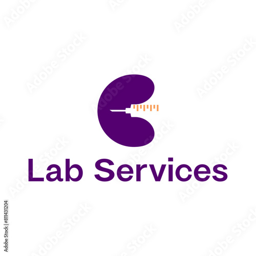lab services flat modern logo