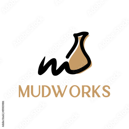 mudwork pottery modern simple logo