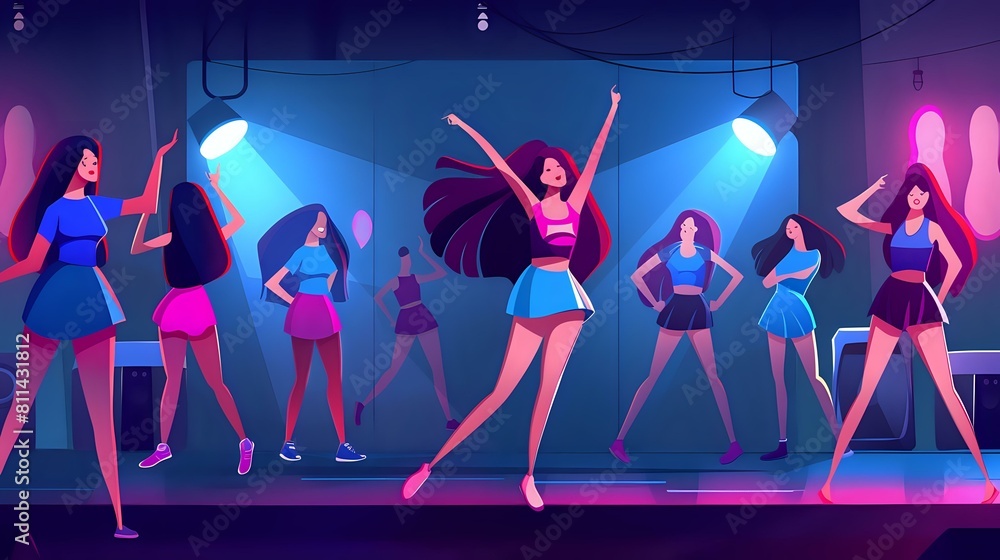 Energetic Dance Aerobics Class with Graceful Movement and Empowerment Energetic Dance Aerobics Class with Graceful Movement and Empowerment