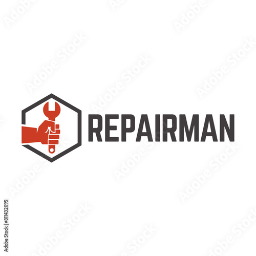 repairman flat minimalist modern logo