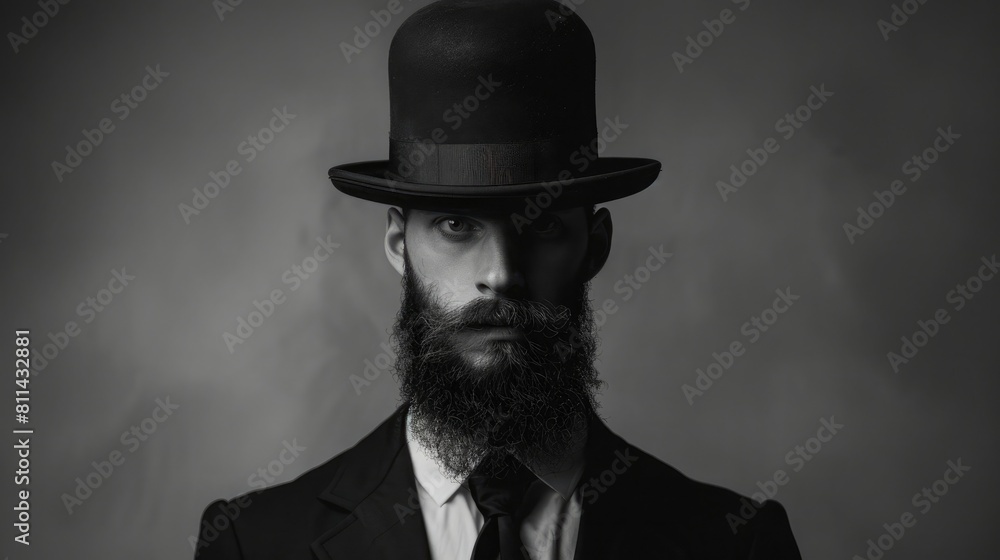 invisible man wearing black bowler hat
