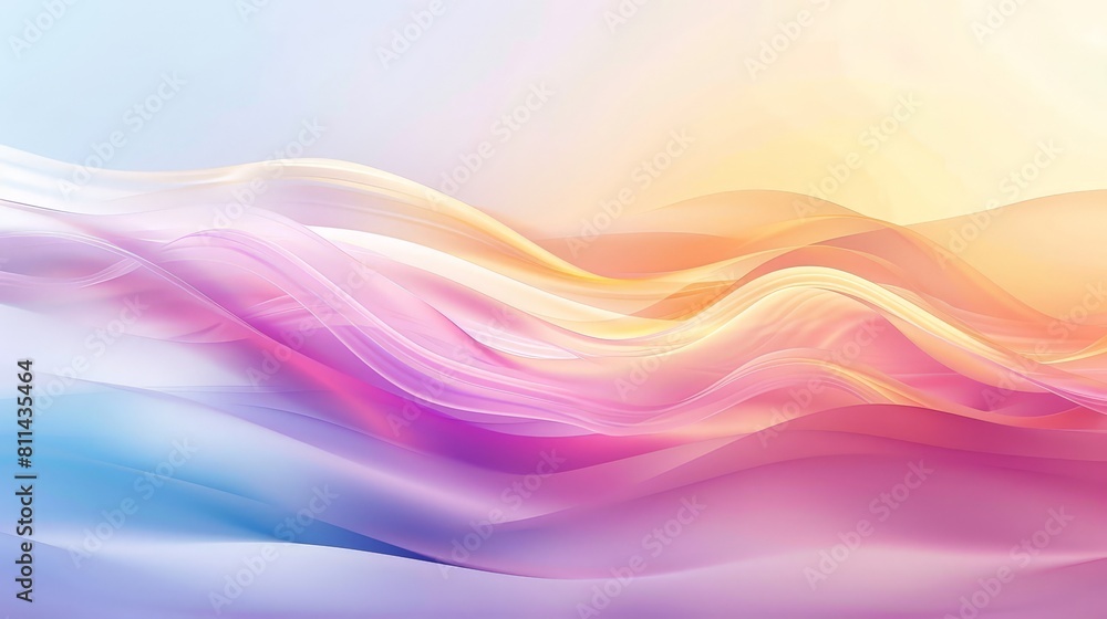 Blurry Background With Blue, Pink, and Yellow Wave
