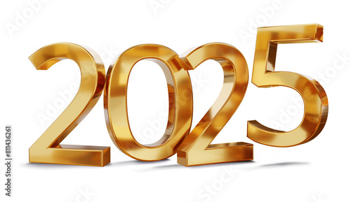 year 2025 golden symbol iso...