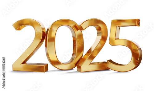 year 2025 golden symbol iso...
