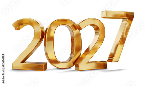 year 2027 golden symbol iso...