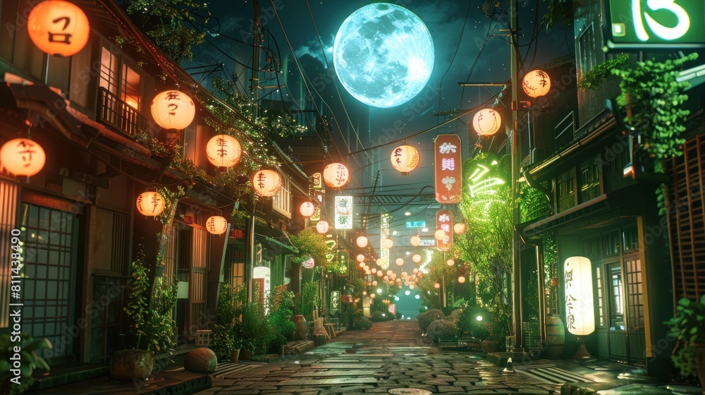 street background in Japanese rural anime style street background in Japanese rural anime style