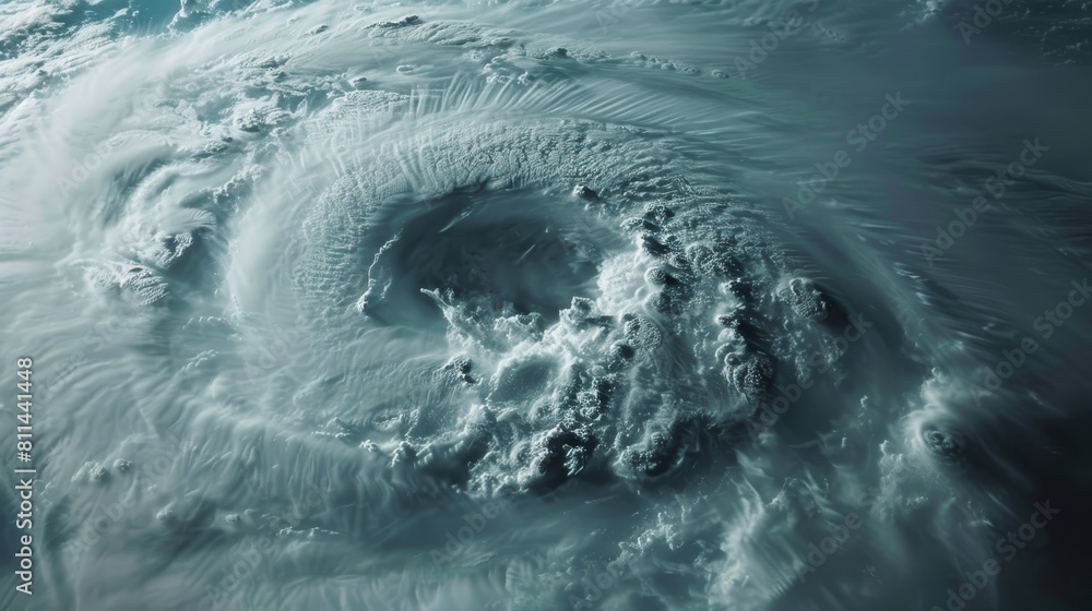 Detailed close-up view of the eye of Hurricane Florence, capturing the atmospheric cyclone's intense patterns and swirling clouds