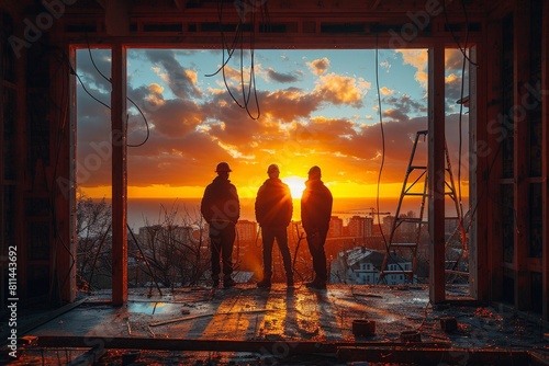 Construction workers buildi...