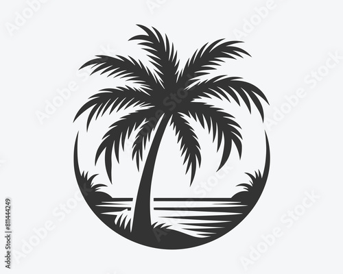 plum tree silhouettes  on a white background Vector illustration