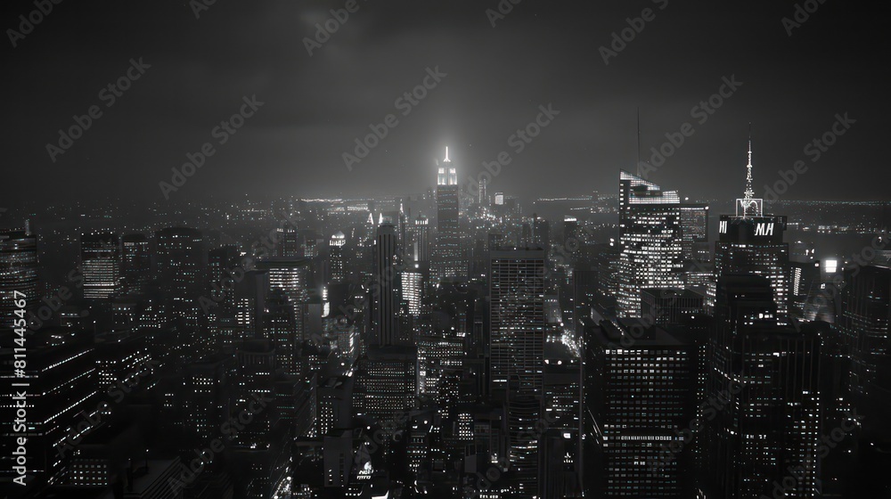 Fototapeta premium Black and white photo of a city