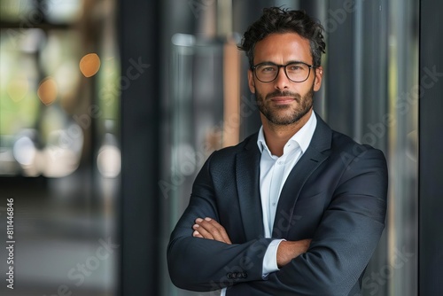 confident male entrepreneur in suit professional business headshot photo