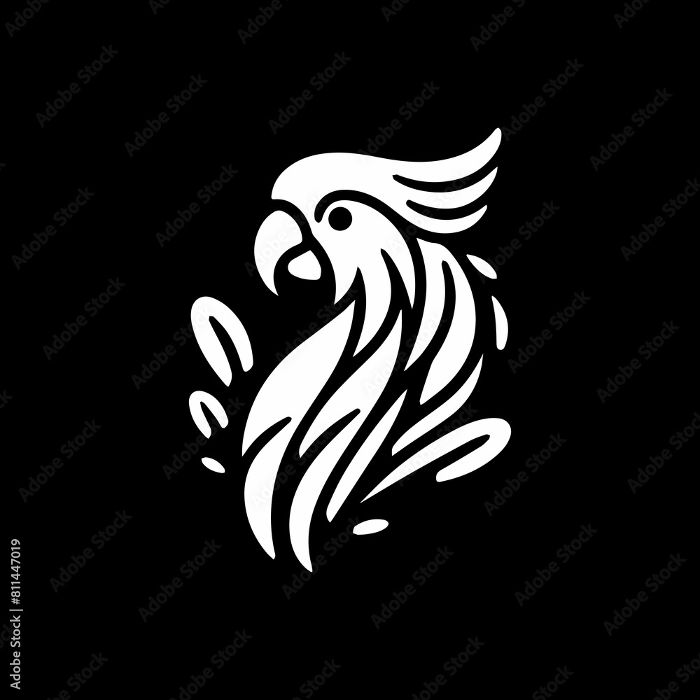 simple line cockatoo bird logo icon design vector in trendy minimal outline style, abstract silhouette line bird vector simple line cockatoo bird logo icon design vector in trendy minimal outline style, abstract silhouette line bird vector