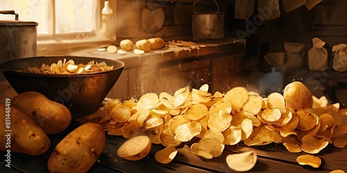 Craving a crunchy snack? Dive into homemade potato chips—raw, fresh, and irresistibly delicious! 🥔😋 Enjoy the goodness of homemade goodness.