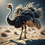 ostrich in the sand