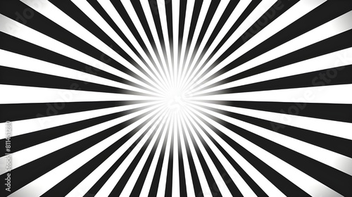 Comic book background. Black and white radial lines speed frame. Vector illustration  Background Vector