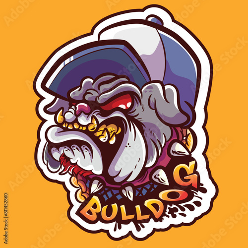 Bulldog logo editable vector angry dog ​​logo designs