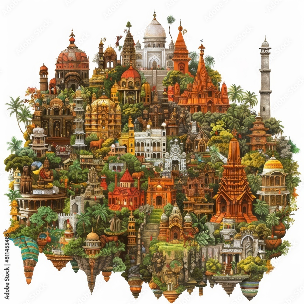 Fototapeta premium hindu world on white background