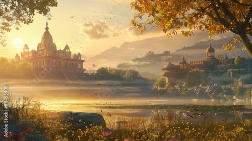 hindu temples, beautiful nature, meditation, sunshine, dharama, gurus teaching photo