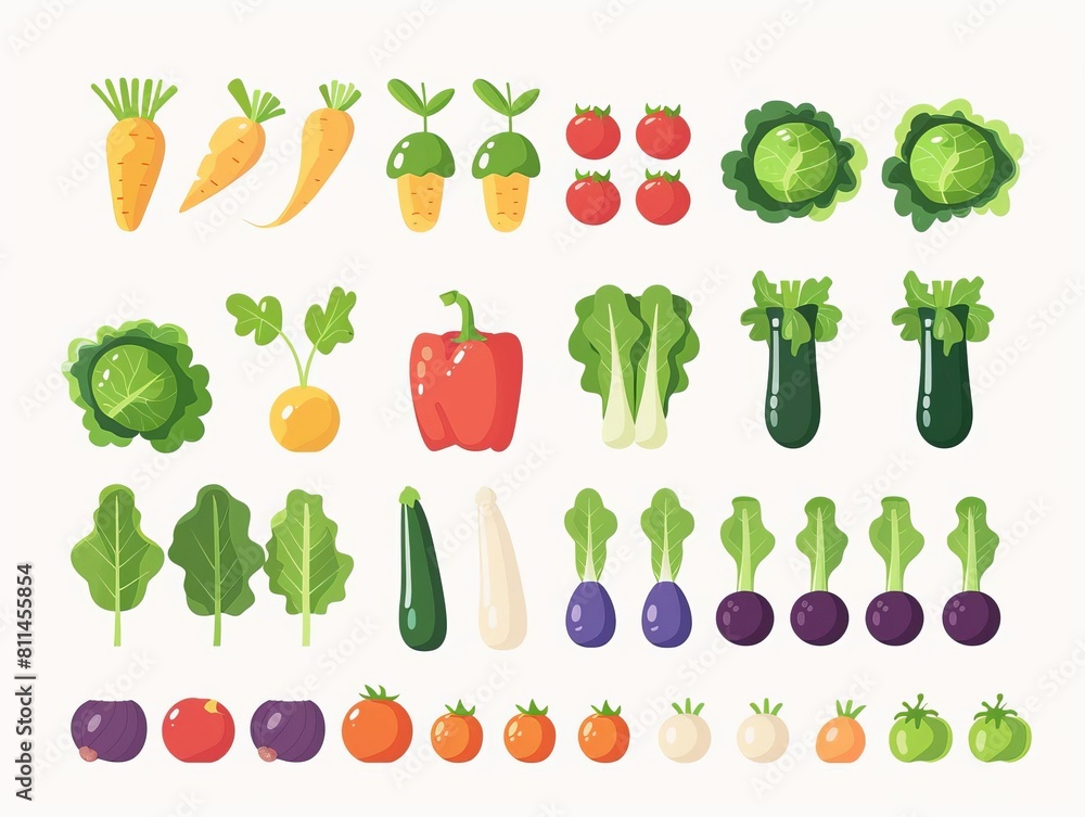 Vegetable nutrition guide flat design front view health benefits theme animation Analogous Color Scheme Vegetable nutrition guide flat design front view health benefits theme animation Analogous Color Scheme