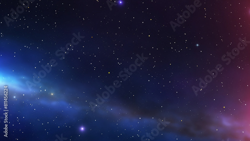 realistic Beautiful cosmic Outer Space background Wallpaper Illustration, panoramic. Generative Ai