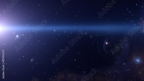 realistic Beautiful cosmic Outer Space background Wallpaper Illustration, panoramic. Generative Ai