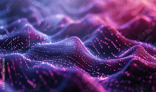 Vibrant abstract image showcasing network connections with bokeh lights. Generate AI