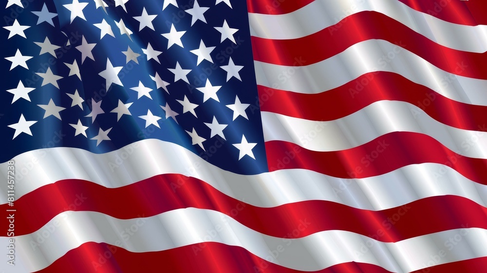 Naklejka premium An American flag backdrop with a subtle gradient effect, Ai Generated.
