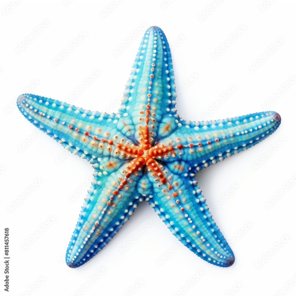 Vibrant Caribbean starfish, beautifully isolated on a pristine white background, Ai Generated
