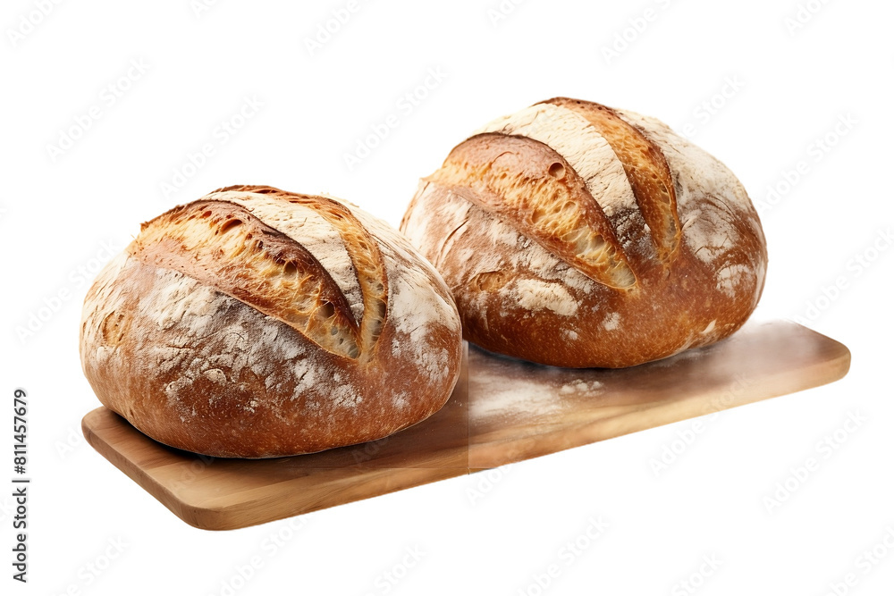 Crusty loaves, homemade allure, bakery-fresh goodness, isolated on white background or png transparent background.