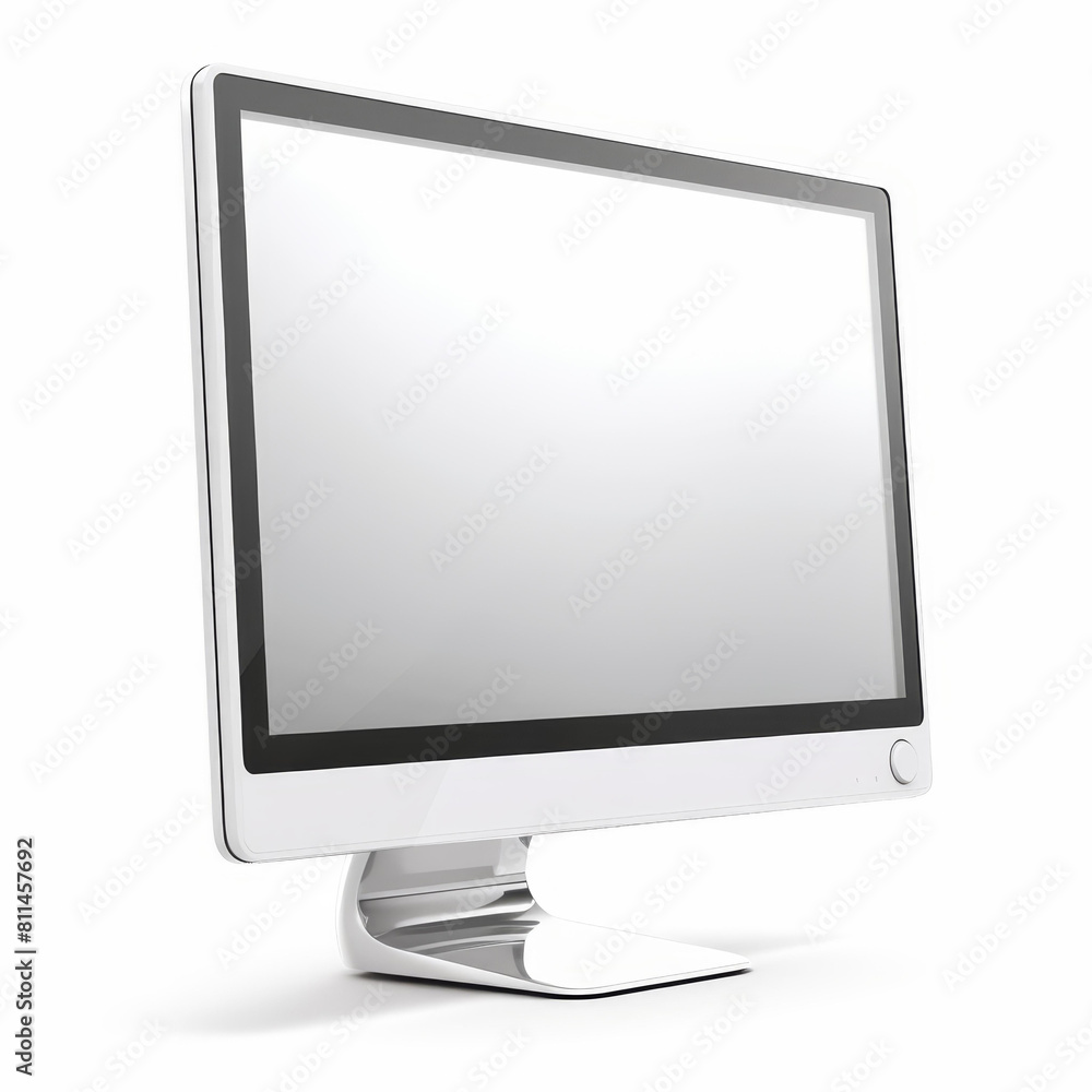 Sleek computer display, perfectly isolated on a pure white background, Ai Generated Sleek computer display, perfectly isolated on a pure white background, Ai Generated