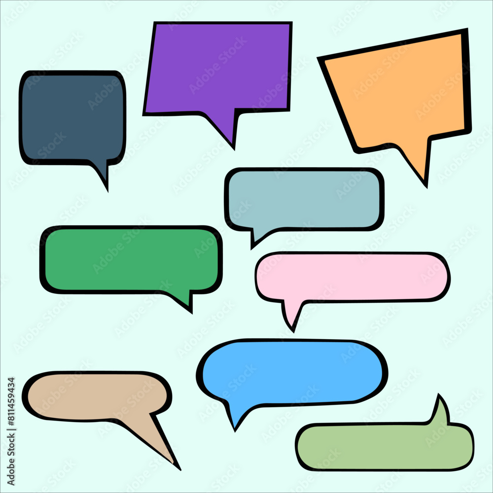 set of colorful speech bubbles set of colorful speech bubbles